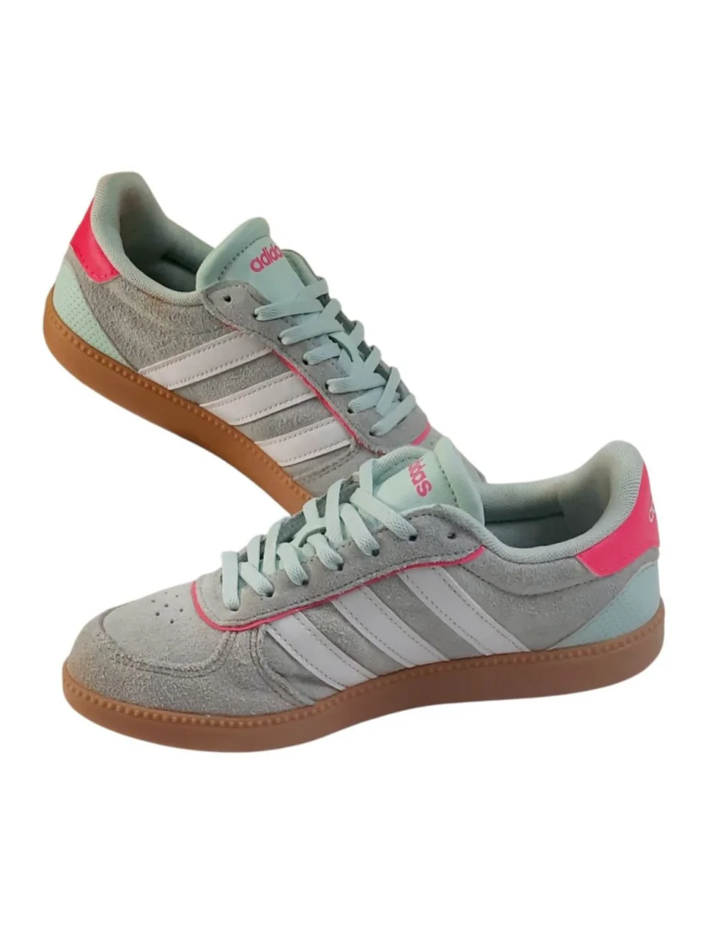 Adidas Breaknet Sleek J Sneakers, kids Size 4 - Mint/White/Pink.